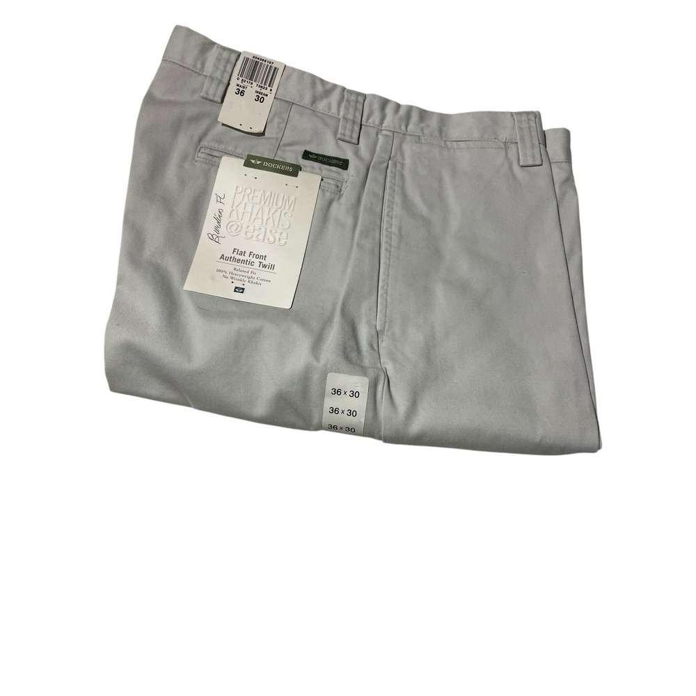 Dockers Premium Khaki @ease Flat Front Beige 36x30‎ Authentic Twill